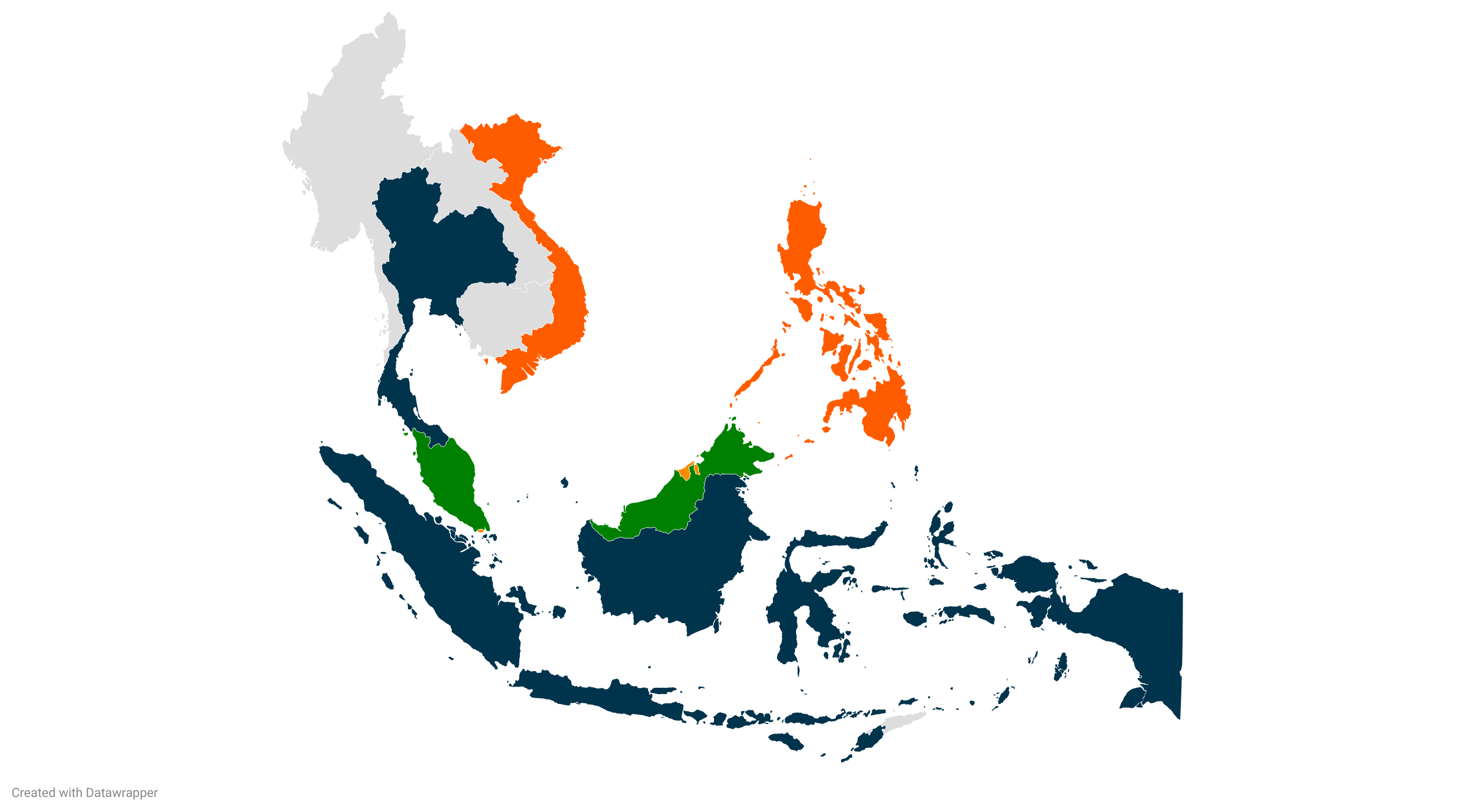 NOACH Disaster Monitoring Network Map showing coverage across ASEAN countries